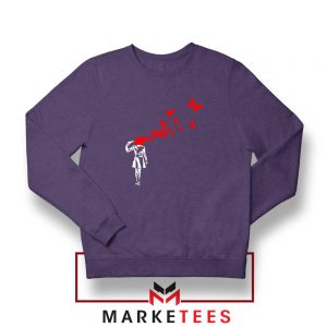 Suicide Girl Red Butterfly Navy Blue Sweatshirt