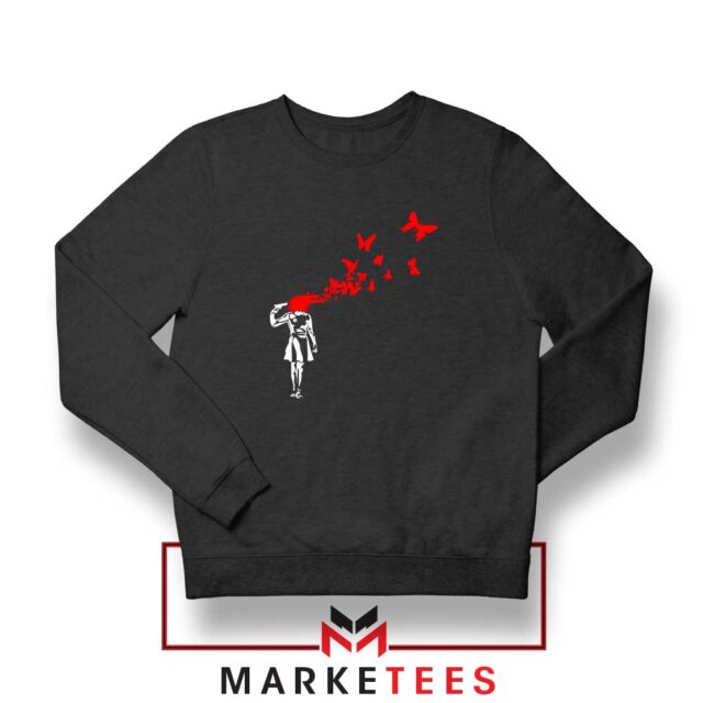 Buy Now Suicide Girl Red Butterfly Sweatshirt S-3XL