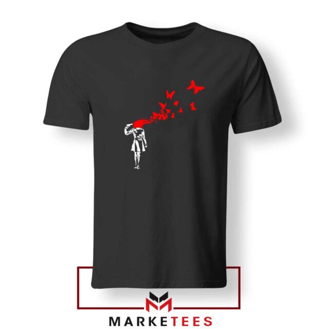 Buy New Suicide Girl Red Butterfly Tshirts Banksy S-3XL