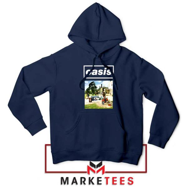 British Rock Band Oasis Navy Blue Hoodie