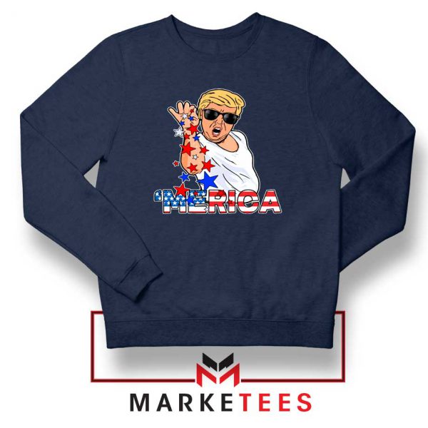 Donald Trump Parody Salt Bae Navy Sweater