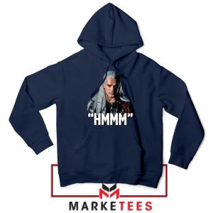 Geralt Of Rivia Saying Hmmm Navy Hoodie