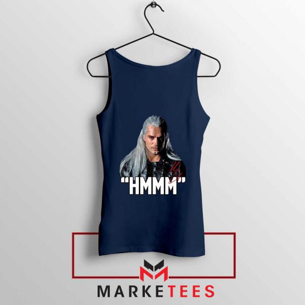 Geralt Of Rivia Saying Hmmm Navy Tank Top