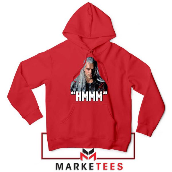 Geralt Of Rivia Saying Hmmm Red Hoodie