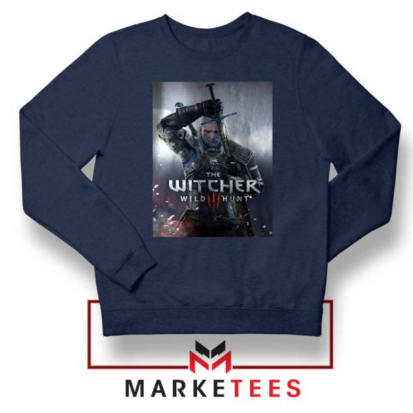 Geralt Witcher Wild Hunt Navy Sweater