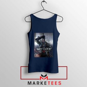 Geralt Witcher Wild Hunt Navy Tank Top