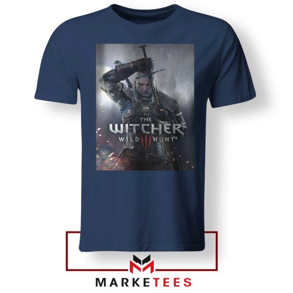 Geralt Witcher Wild Hunt Navy Tshirt