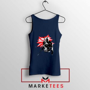 Geralt of Rivia Witcher 3 Navy Tank Top