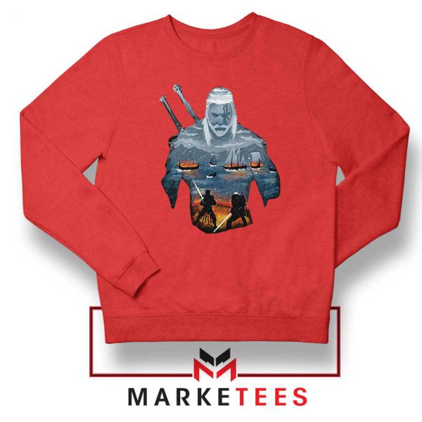 Geralt of Rivia and Eredin Red Sweatshirt