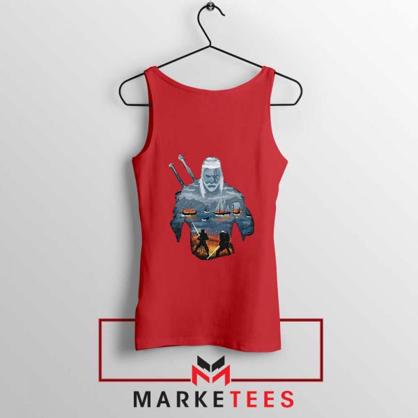 Geralt of Rivia and Eredin Red Tank Top