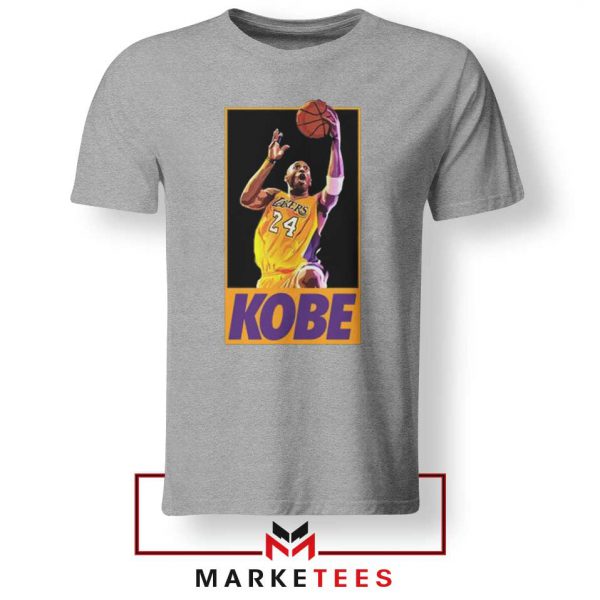 Kobe Bryant Slam Dunk Poster Grey Tshirt