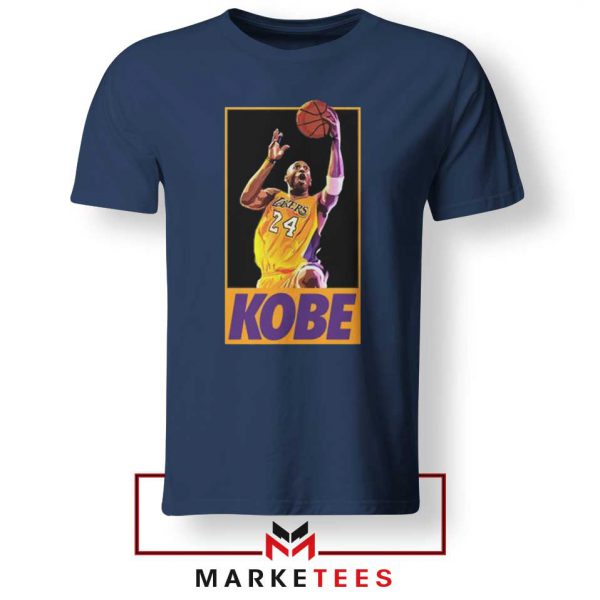Kobe Bryant Slam Dunk Poster Navy Tshirt