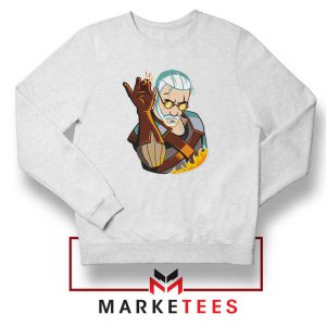 Parody Geralt Witcher White Sweatshirt