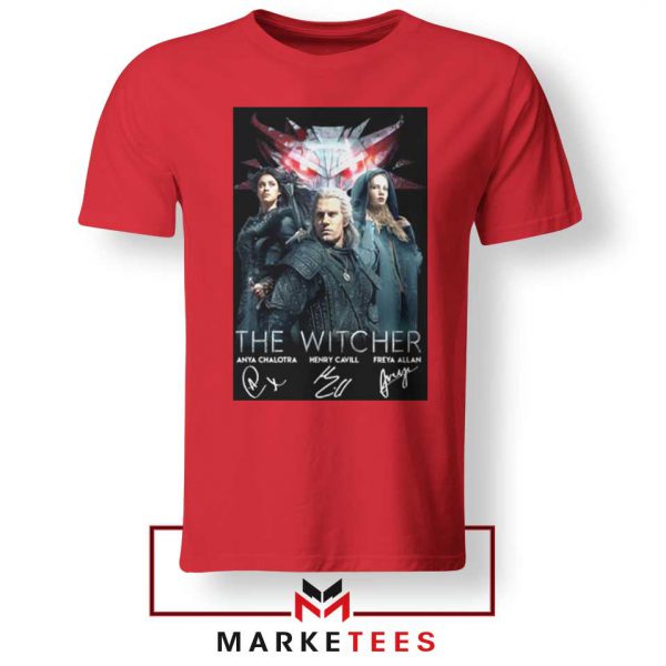 The Witcher Main Characters Red Tshirt