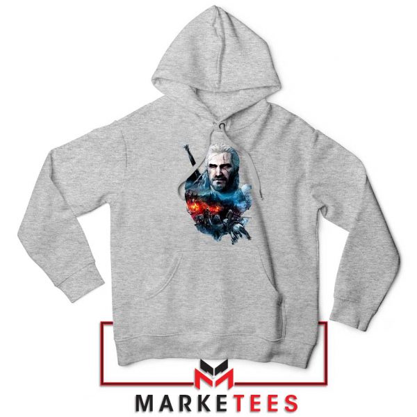 Witcher 3 Into The Fire Grey Hoodie