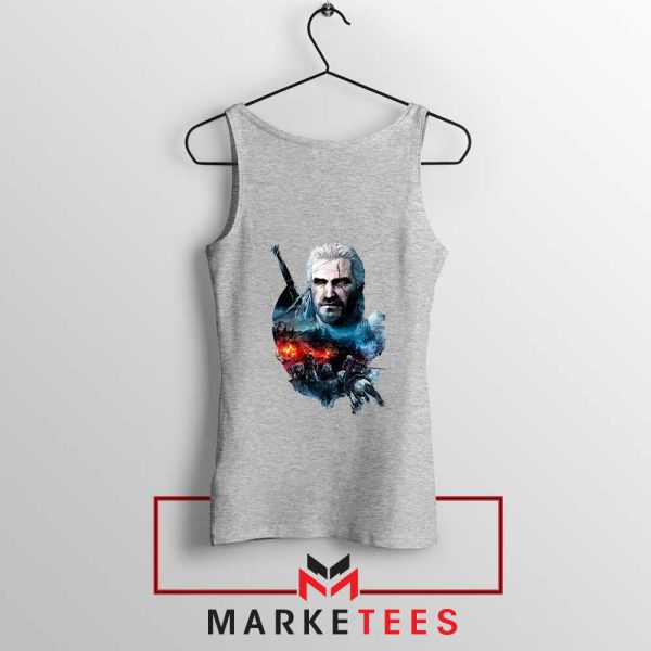 Witcher 3 Into The Fire Grey Tank Top