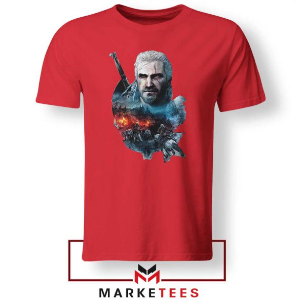 Witcher 3 Into The Fire Red Tee Shirt