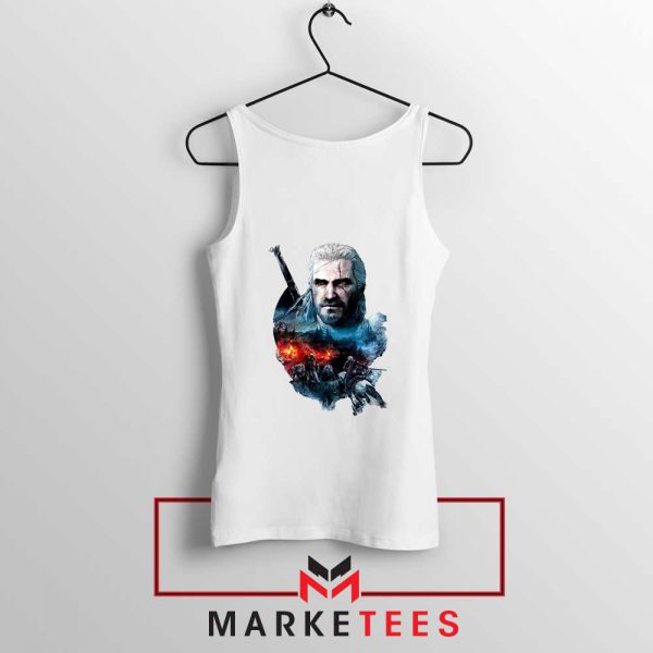 Witcher 3 Into The Fire White Tank Top