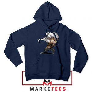 Witcher Rise of The White Wolf Navy Hoodie