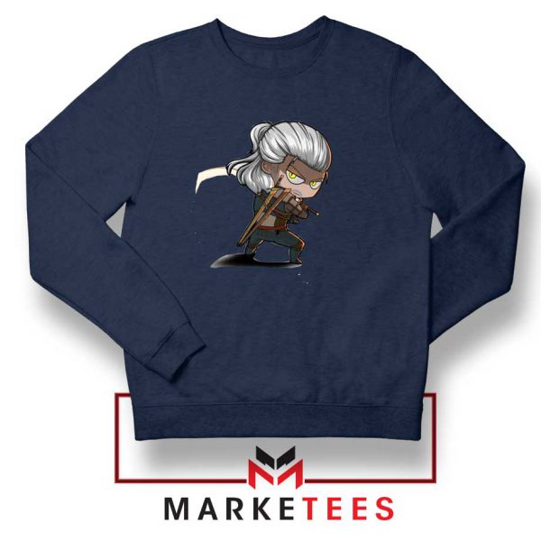 Witcher Rise of The White Wolf Navy Sweater