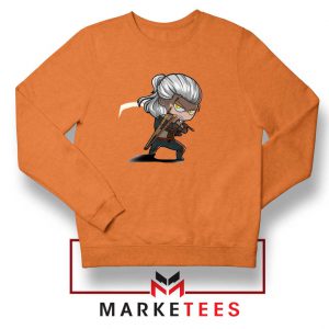 Witcher Rise of The White Wolf Orange Sweater