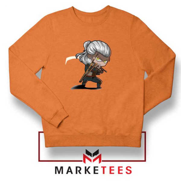 Witcher Rise of The White Wolf Orange Sweater