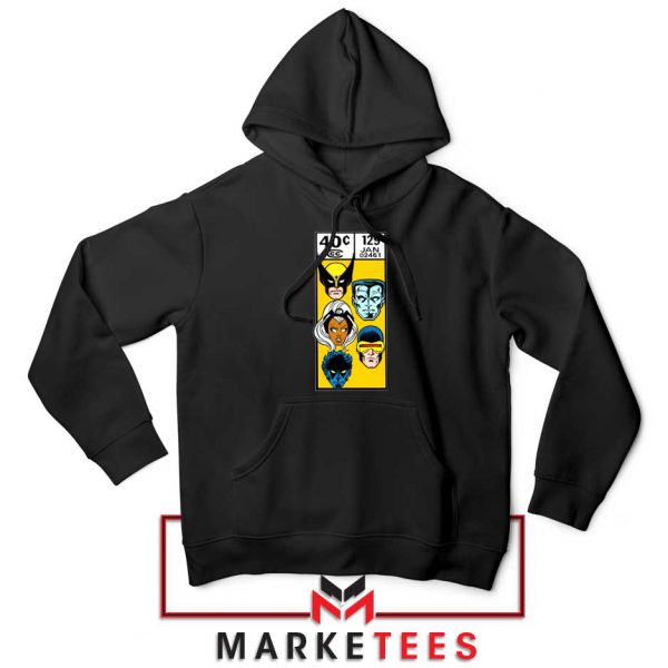 X Men Face Corner Box Black Hoodie