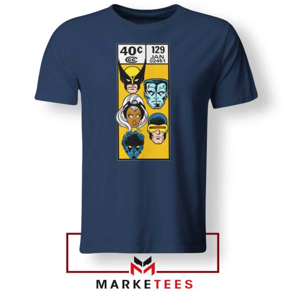 X Men Face Corner Box Navy Tshirt