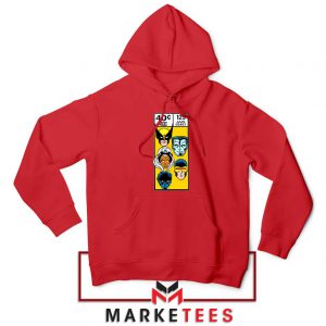 X Men Face Corner Box Red Hoodie