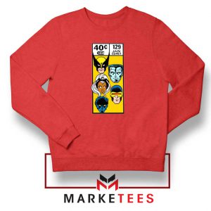 X Men Face Corner Box Red Sweater