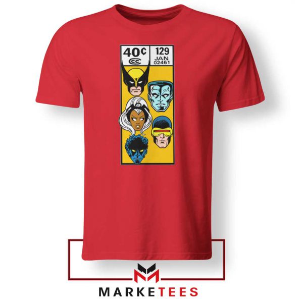 X Men Face Corner Box Red Tshirt