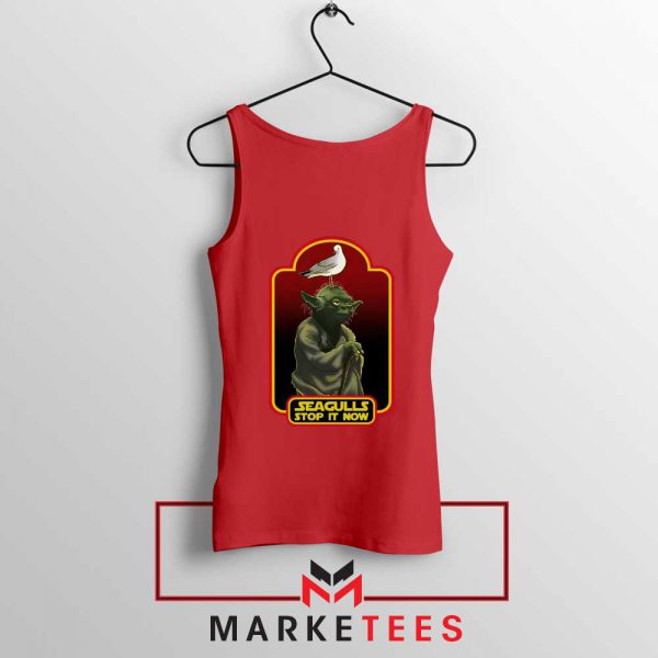 Yoda Seagull Stop It Now Red Tank Top