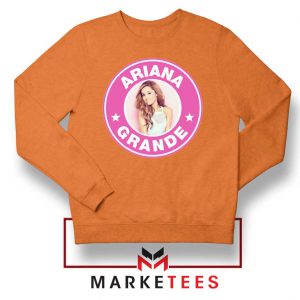 Ariana Grande Pink Starbucks Orange Sweatshirt