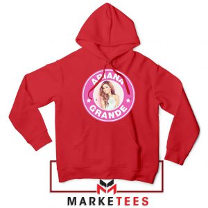 Ariana Grande Pink Starbucks Red Hoodie