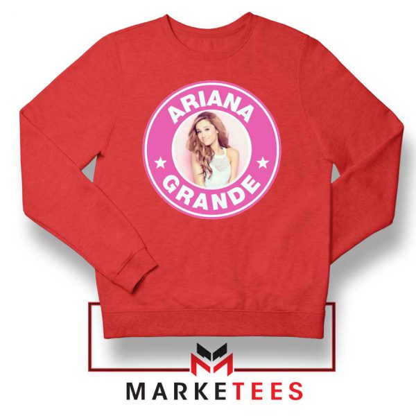 Ariana Grande Pink Starbucks Red Sweatshirt