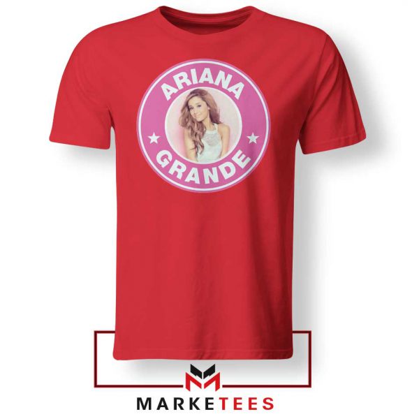 Ariana Grande Pink Starbucks Red Tee Shirt