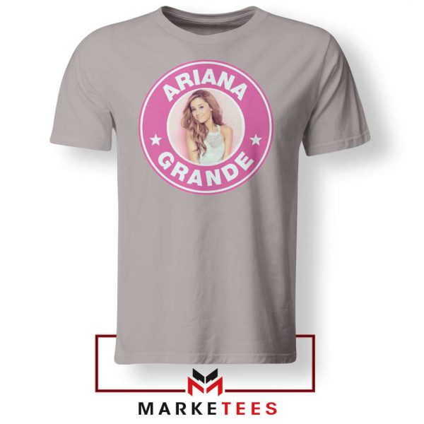 Ariana Grande Pink Starbucks Sport Grey Tee Shirt