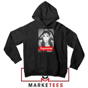 Ariana Grande Supreme Parody Black Hoodie