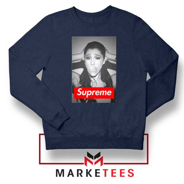 Ariana Grande Supreme Parody Navy Blue Sweatshirt