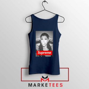 Ariana Grande Supreme Parody Navy Blue Tank Top