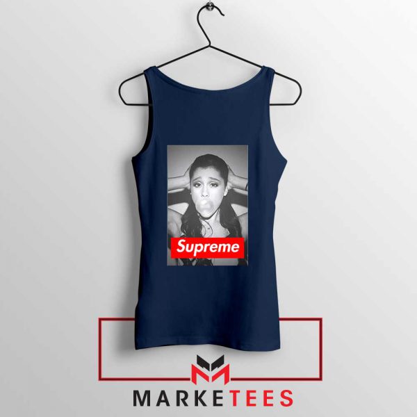 Ariana Grande Supreme Parody Navy Blue Tank Top