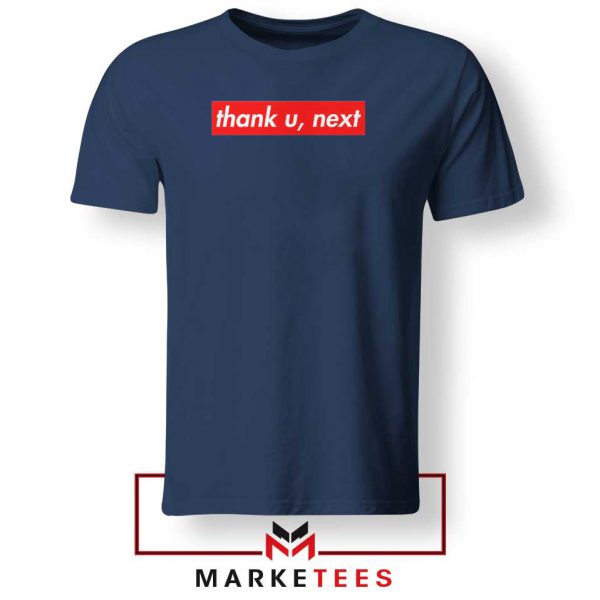 Ariana Grande Thank U Next Lyrics Navy Blue Tee Shirt