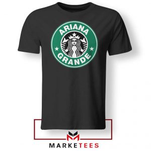 Ariana Starbucks Parody Black Tee Shirt