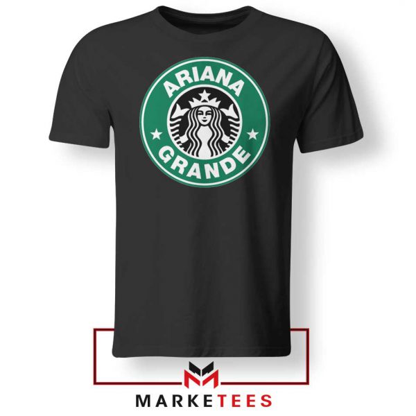 Ariana Starbucks Parody Black Tee Shirt