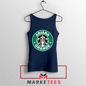 Ariana Starbucks Parody Navy Blue Tank Top