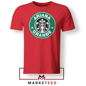 Ariana Starbucks Parody Red Tee Shirt