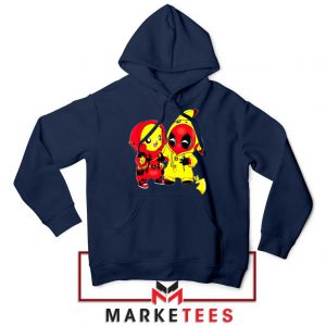 Baby Pikachu And Deadpool Navy Blue Hoodie