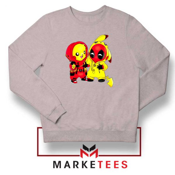 Baby Pikachu And Deadpool Sport Grey Sweater