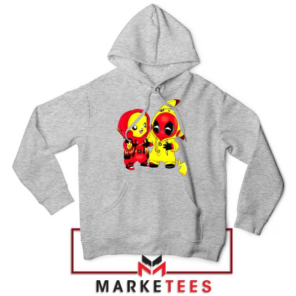 Baby Pikachu And Deadpool Sport grey Hoodie