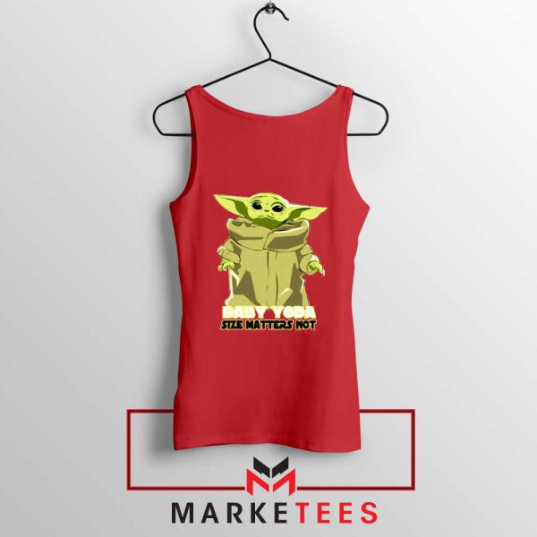 Baby Yoda Size Matters Not Red Tank Top